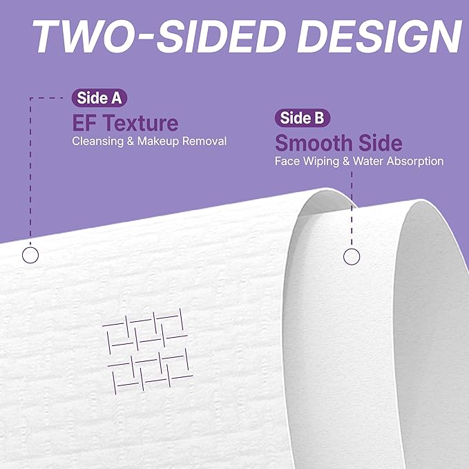 Disposable Face Towels (150 Count) – XL 10"x12" Ultra Thick Facial Cleansing Cloths – Soft Biodegradable Dry Wipes for Sensitive Skin – Lint-Free Makeup Remover Towelettes for Daily Skincare