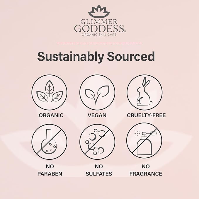 GLIMMER GODDESS Organic Whipped Body Butter Cream - with Shea & Cocoa Butter, Almonds & Coconut Oil - Citrus Basil, 8oz