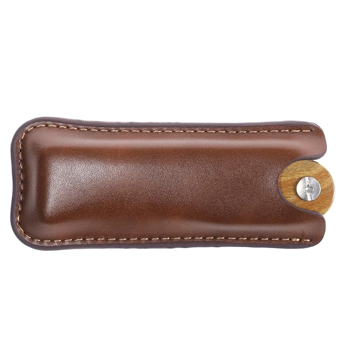 Onedor Handmade 100% Natural Green Sandalwood Fine Tooth Wooden Comb for Men Hair, Beard, and Mustache Styling Pocket Comb With Leather Case (Folding)