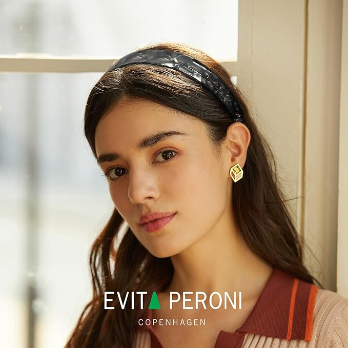 EVITA PERONI Wide Headbands for Women with Teeth No Headache No Slip-Gray