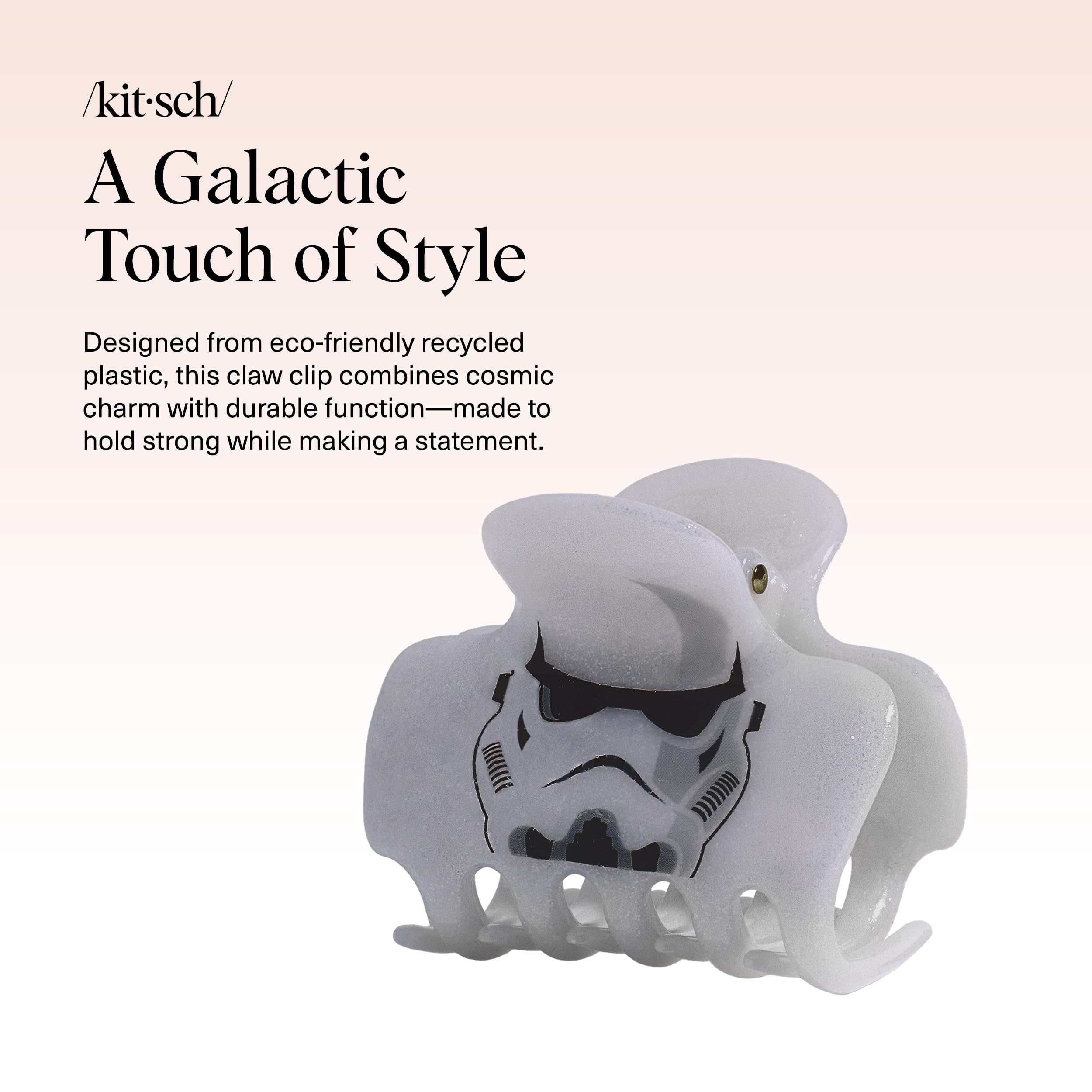 Kitsch x Star Wars Stormtrooper Glitter Medium Hair Clip for Women – Iconic Galaxy-Inspired Claw Clip | Recycled Plastic, Strong Secure Grip | Hair Accessories for Girls