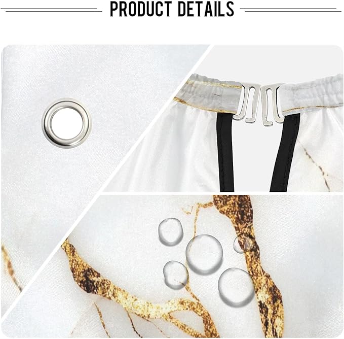 YEGAME White Gold Marble Professional Barber Cape with Adjustable Neckline, Waterproof Hairdressing Salon Cape for Men Women Kids - 65" x 55" Beard Apron Shaving Kits for Salon and Home Use