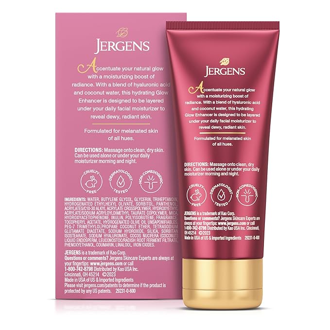 Jergens Melanin Glow Facial Glow Enhancer, 2 fl oz