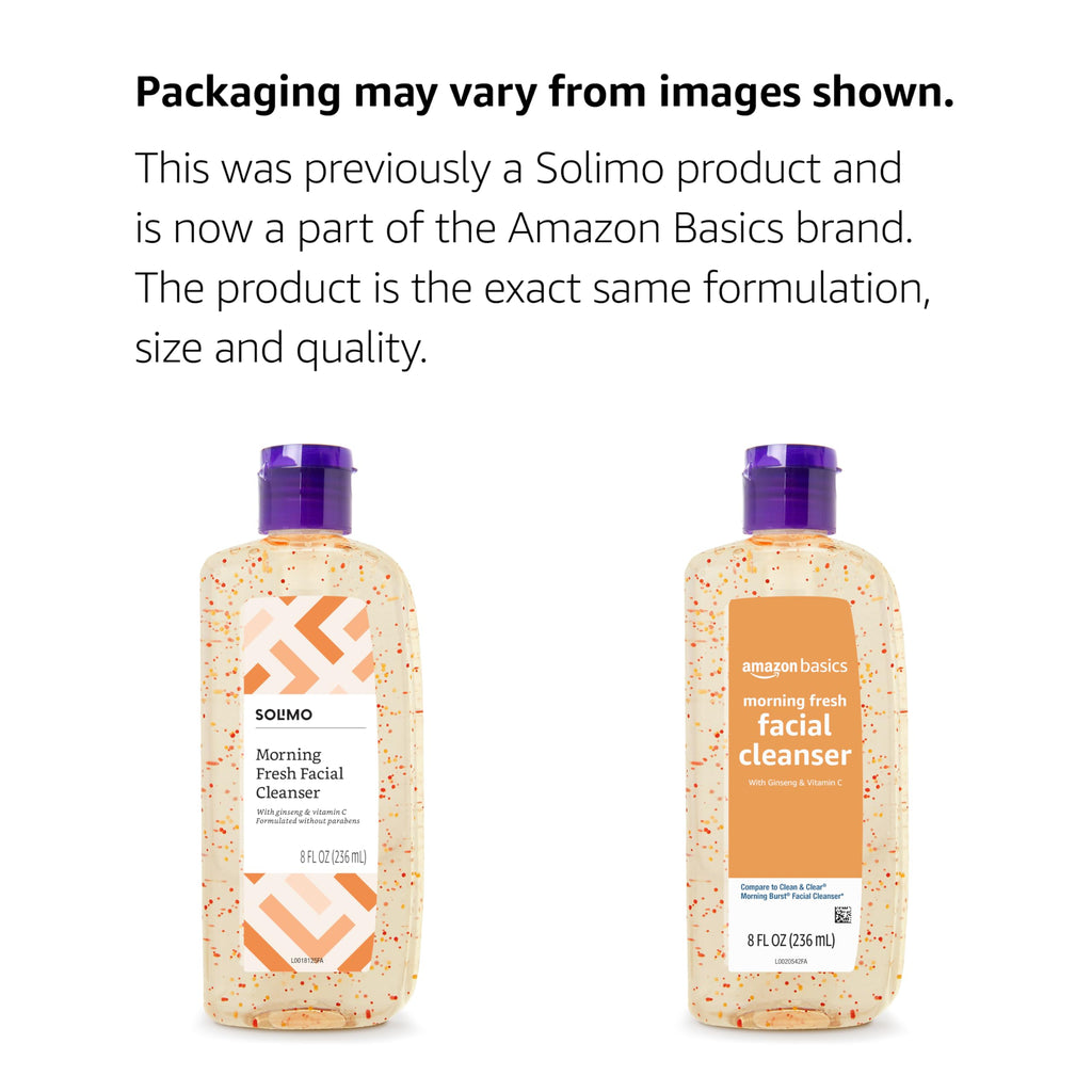 Amazon Basics Morning Fresh Facial Cleanser with Ginseng and Vitamin C, 8 fl oz