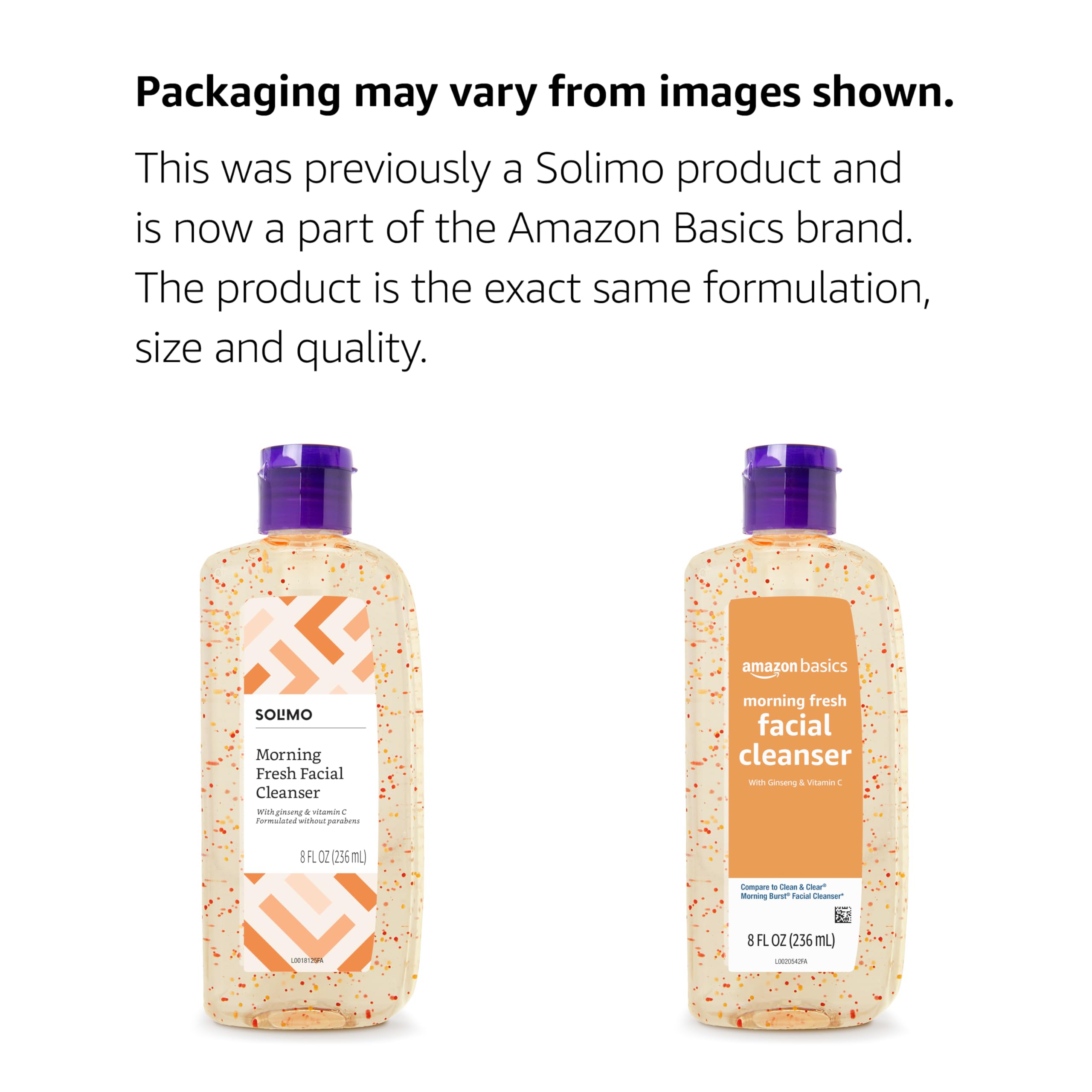 Amazon Basics Morning Fresh Facial Cleanser with Ginseng and Vitamin C, 8 fl oz