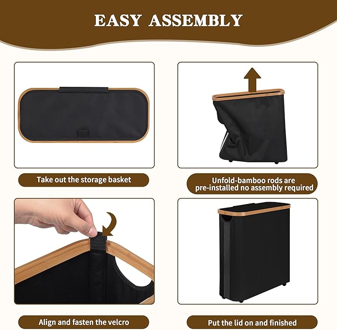 Toilet Paper Storage Basket with Lid - The Ultimate Bathroom Organizer, Free Standing Toilet Paper Holder for Up to 12 Mega Rolls, Toilet Tissue Storage Bin with Handle for RV Closet, Black