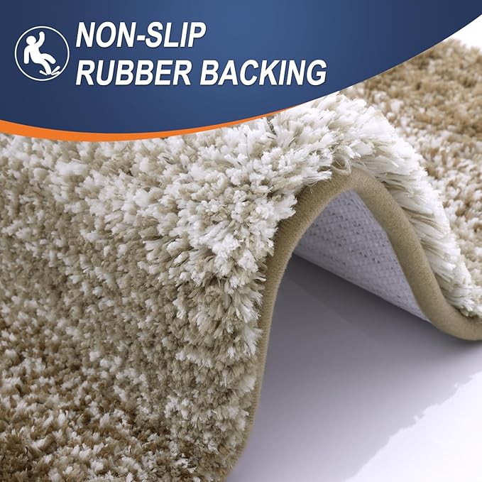 OLANLY Microfiber Bathroom Rugs Sets 3 Piece, 47"x20"+24"x16"+24"x20"
