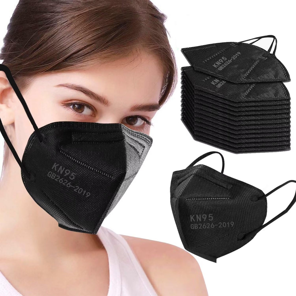 SDIW 100PCS KN95 Face Masks 5 Layer Masks Filter Efficiency≥95% with Elastic Ear Loop and Nose Bridge Clip Breathable Face Mask Grey