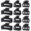 SMKSL 3 Styles Hair Clips for Women Small Medium Big Claw Clips for Thin Thick Hair 12 Pcs Hair Claw Clips Hair Clips Combination Hair Accessories for Women (Black)
