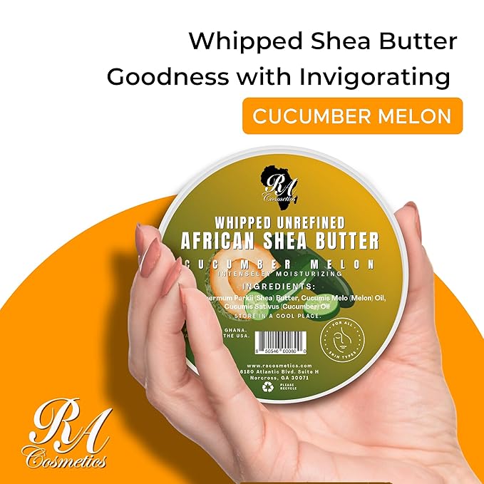 RA COSMETICS Whipped Shea Butter, Cucumber-Melon, 12oz