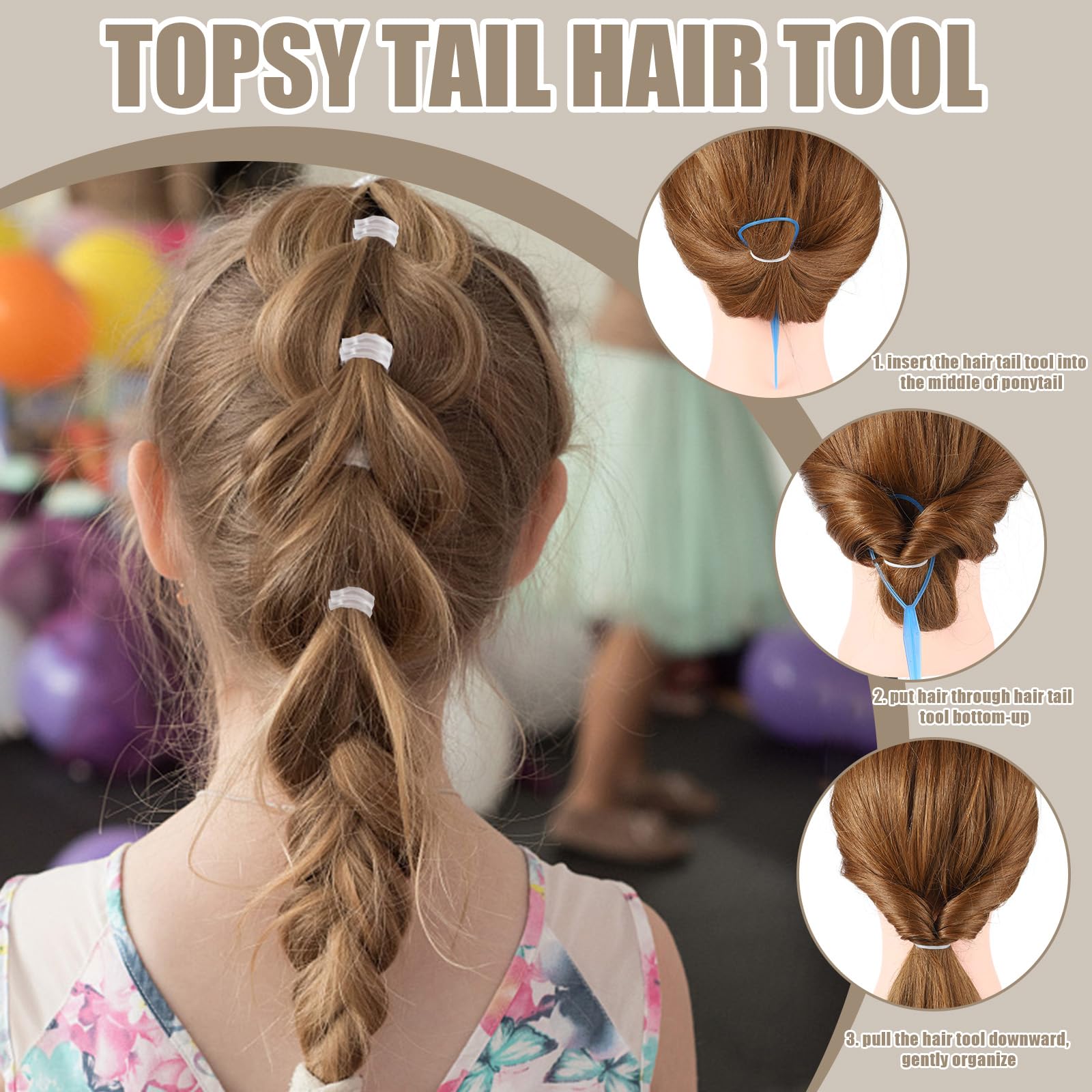 Neutral Colors Rubber Bands with Hair Styling Tools, 1500 Pcs Elastic Ties for Baby, Toddler Hair Accessories, Gift Stocking Stuffers for Girls Women