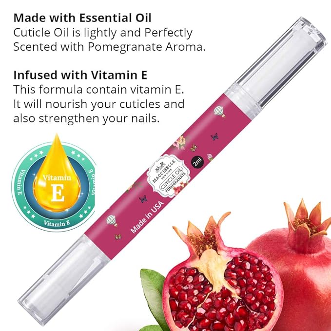Maccibelle Pure Cuticle & Nail Oil Pen 2ml Heals Dry Cracked Cuticles (Set of 3)