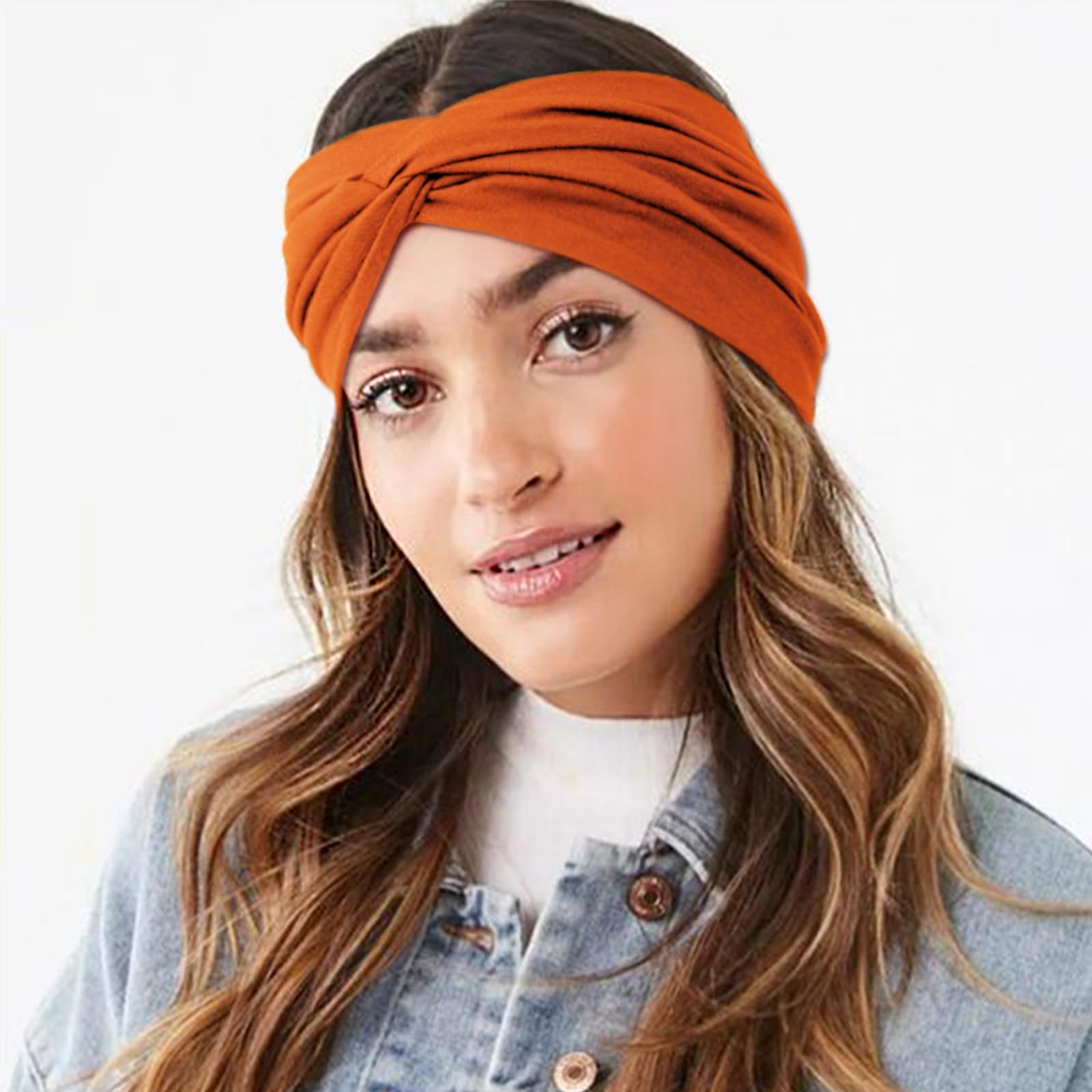 DRESHOW 4 Pack Turban Headbands for Women Wide Vintage Head Wraps Knotted Cute Hair Band Accessories