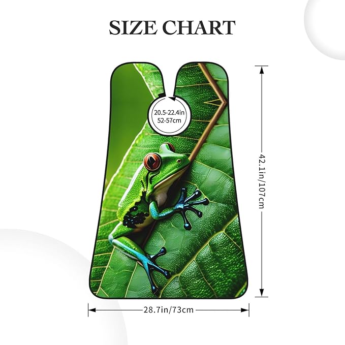 NOUZU Frog Leaves Print Beard Bib Apron For Men, Beard Hair Catcher For Men Shaving Trimming,Beard Cape Cloth