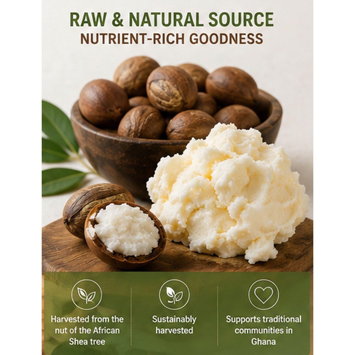 Mary Tylor Naturals Pure Shea butter 2 lb Raw, Unrefined, Ivory From Ghana Africa — Great for Hair, Skin and DIY projects