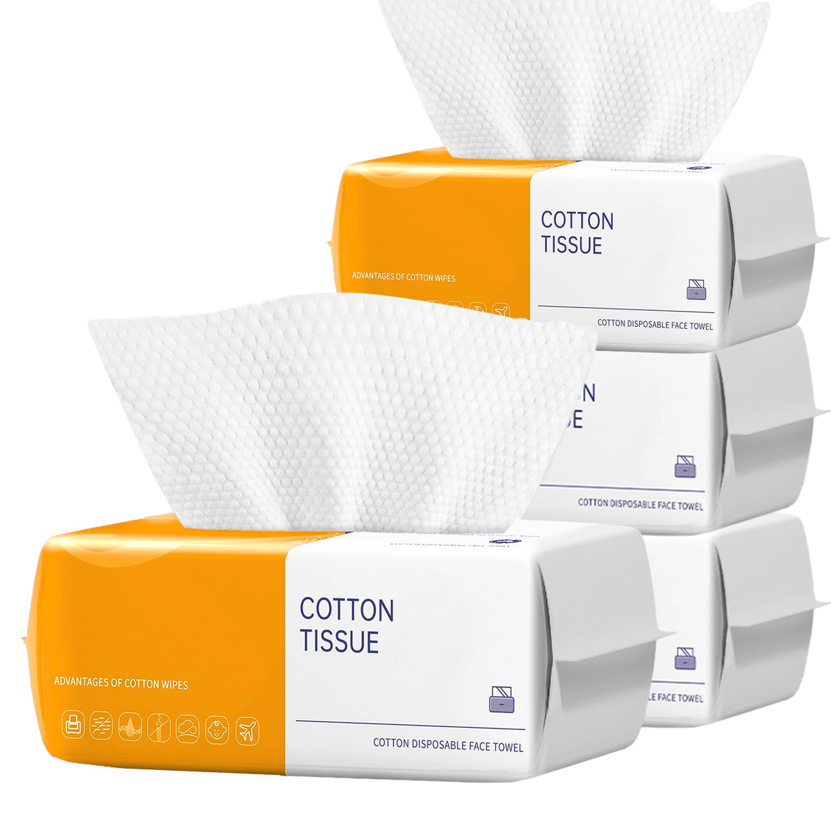 KUKEO Disposable Face Towels, 100 Count Disposable Washcloths (4 Pack)