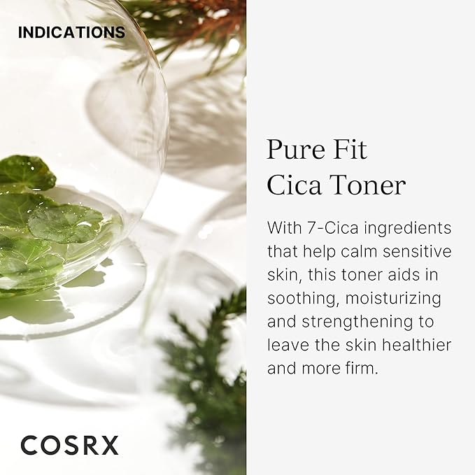 COSRX Pure Fit CICA Toner, Soothing Korean Toner for Sensitive Skin, Centella Asiatica Facial Toning Water, 5.07 fl.oz