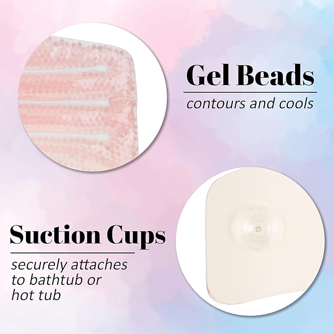 Glitter Gel Spa Pillow - Cooling Bathtub & Hot Tub Relaxation Cushion