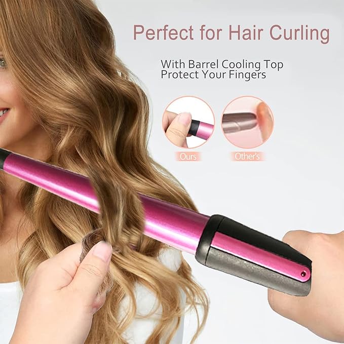 Hair Curling Iron,Curling Wand 0.5-1",210℃ for Classic Curls&Natural Waves