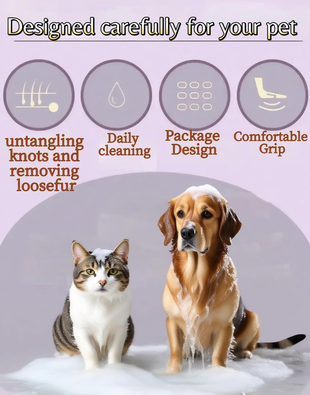 Cat Grooming Kit,Kitten Puppy Pet Dog Grooming Kit,Dog Slicker Brush,9PCS