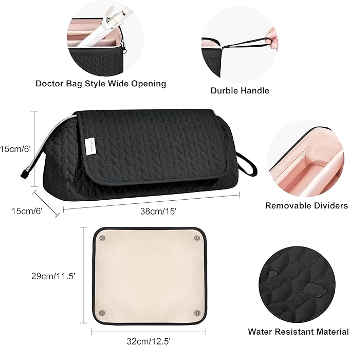 KarSyon Hair Tools Travel Bag with Hot Tool Mat 2 in 1 Organizer Bags