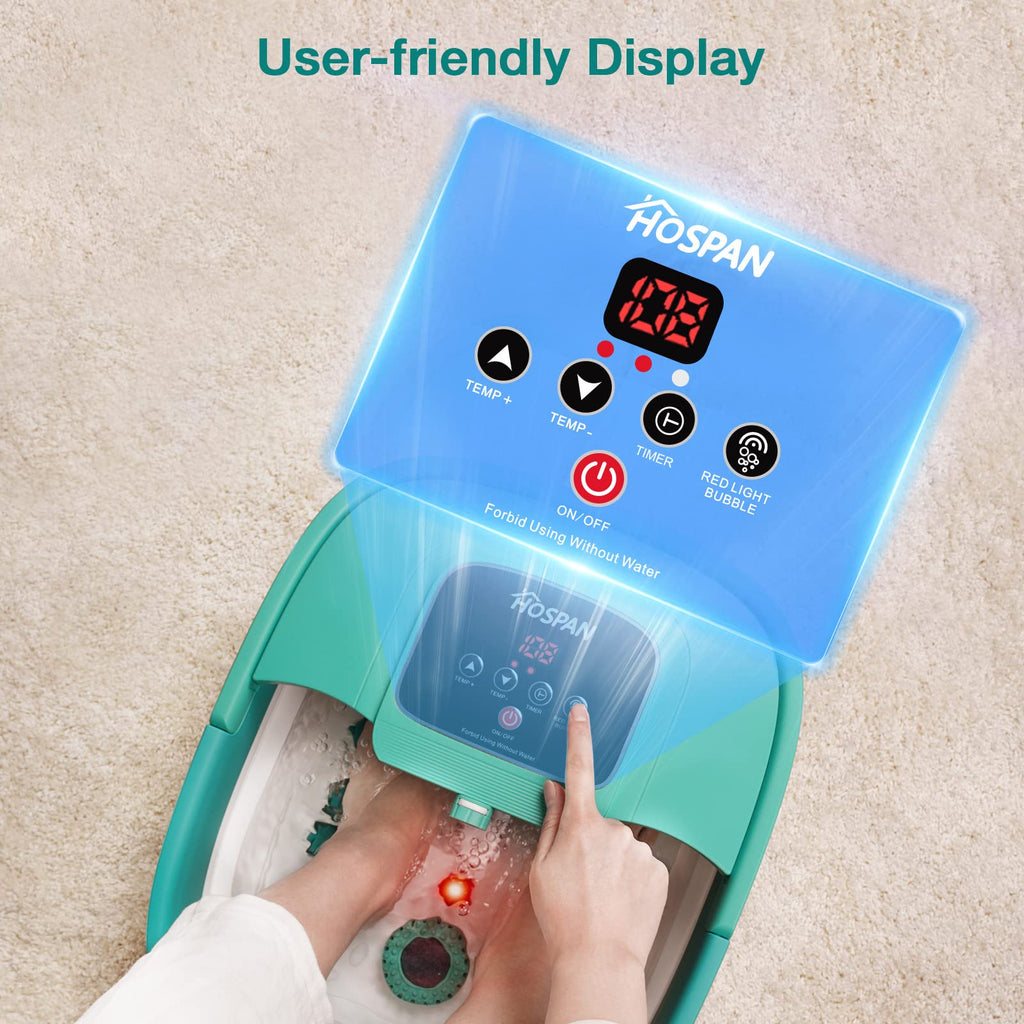 HOSPAN Collapsible Foot Spa, Foot Bath Massager with Heat, Bubble & Massage