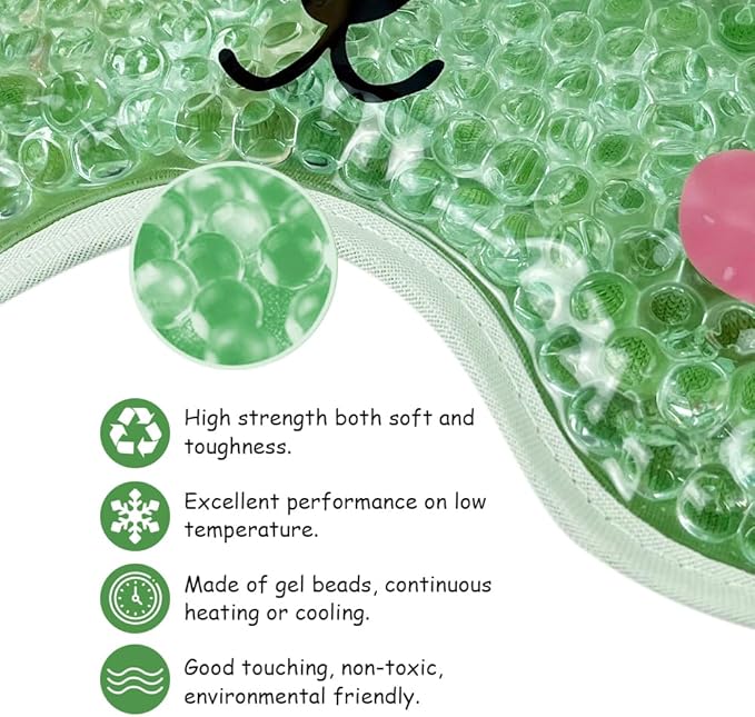 CONBELLA Kids Ice Packs 2 Packs Cooling Eye Mask with Soft Plush Backing for Children Boo Boos Sinus Headache Fever Patch for Kids (Green+Grey)
