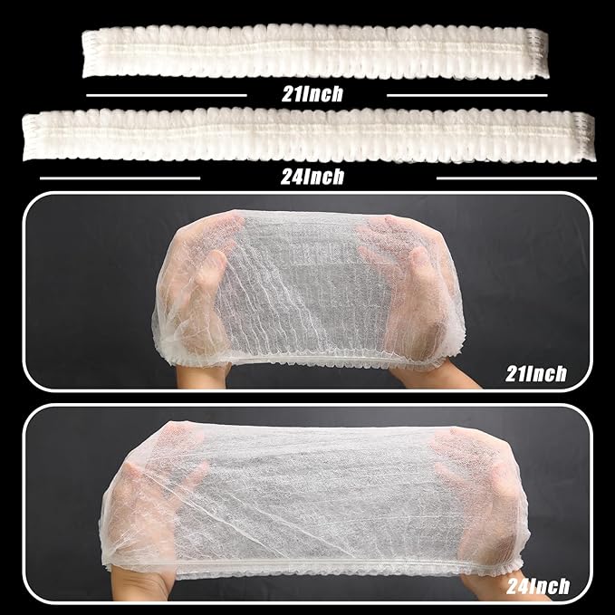 Disposable Bouffant Caps 100pcs,24inches Hair Net, Elastic Dust Cap for Food Service,Salon,Spa,Kitchen Head Cover