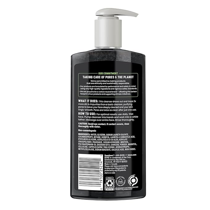 Biore Deep Pore Charcoal Face Wash For Oily Skin, 11.45 fl oz