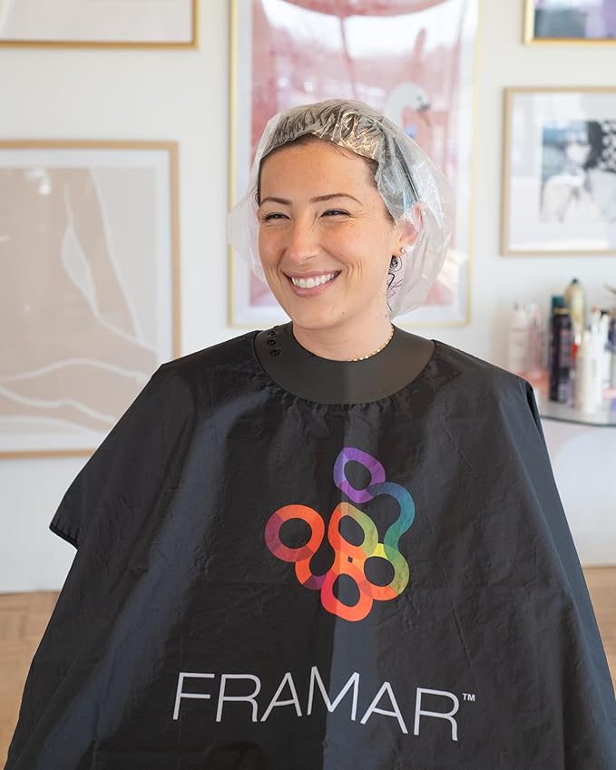 FRAMAR XL Processing Caps - Disposable Shower Caps For Women, Hair Coloring Cap, No-Mess Color Processing, No More Tight Elastic Headaches, Extra Large Coverage For Thick, Long Hair – 50 Count