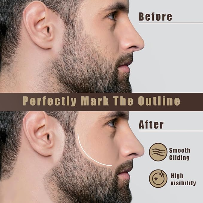 Noerrors 12Pcs Barber Pencil Set Magic Hairline Pencils for Lineup Beard Shaping Guide Pen with Sharpener Barber Chalk for Men Makeup Design White Black Dark Brown Light Brown