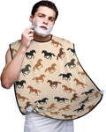 Non-Stick Beard Shaving Bib, Hair Catcher Apron with Suction Cups, Waterproof Grooming Tool for Men Husband, Wild Horse Racing Shave Bib