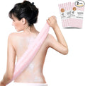 Yiclick Exfoliating Body Scrubber, Back Scrubber for Shower Bath, Japanese Scrub Wash Cloth, Exfoliating Washcloth Towel for Men Women, Body Exfoliator Loofah Luffa Sponge Net Rag Back Washer (Pink)