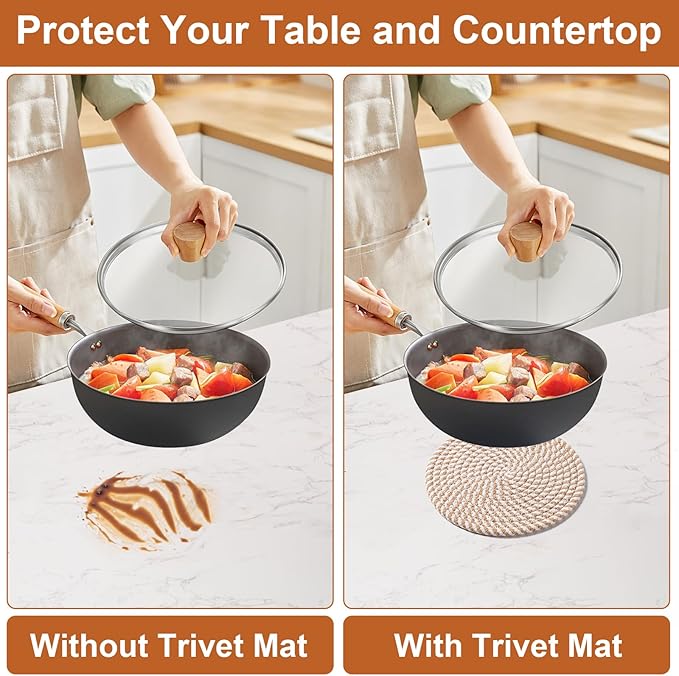 7 Inch Trivets for Hot Dishes, Pot Holders for Kitchen, Hot Pads, Coasters