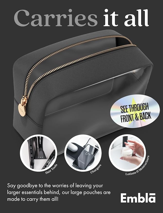 Makeup Bag for Women, Travel Cosmetic Organizer, Waterproof Toiletry Pouch