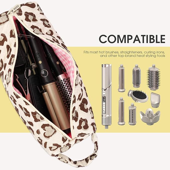 2PCS Quilted Hair Tools Bags Compatible with Dyson Airwrap Shark FlexStyle