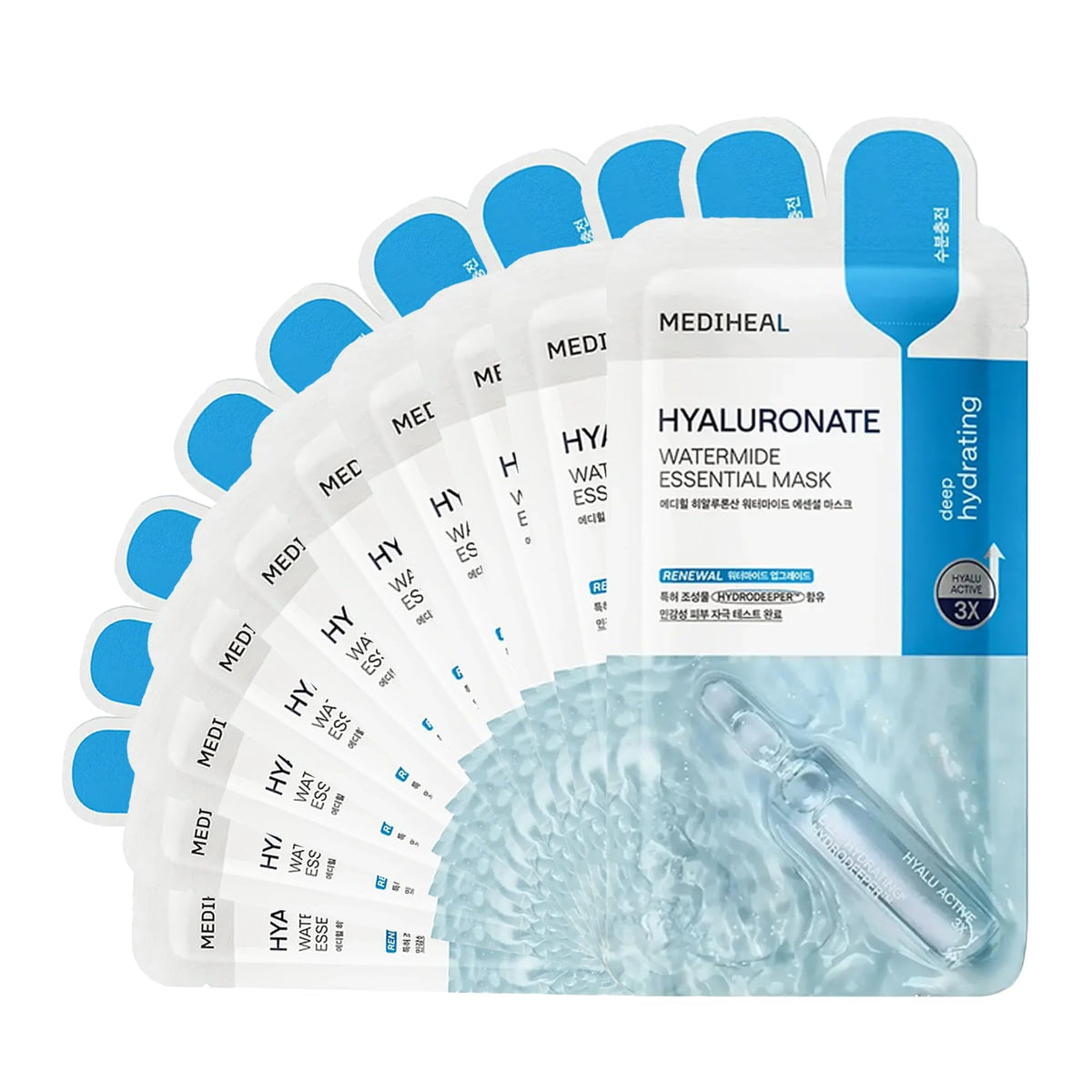 Mediheal Best Korean Sheet Mask - Madecassoside Essential Face Mask 10 Sheets For Sensitive Blemish Prone All Skin Types Hydrating Moisturizing Calming Soothing