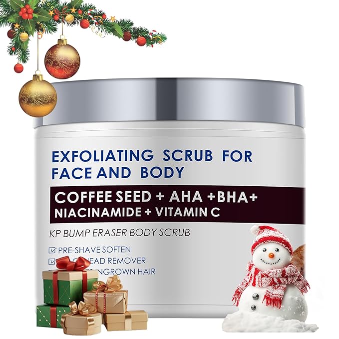 YAFUSIPE KP Bump Eraser Body Scrub with 10% AHA BHA Ingrown Hair Keratosis Pilaris Razor Bump Treatment Exfoliating Body Scrub Exfoliant Face Scrubs for Strawberry Leg Pre-shaven Blackhead 4.23OZ
