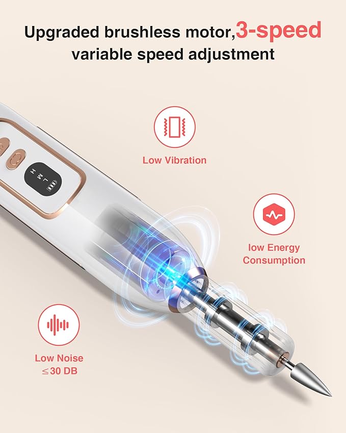 2-in-1 Nail Drill Electric Nail File with Makeup Brush Cleaner Machine (No Bowl), 1500 mAh Battery, Ultra Low Noise, Portable and Rechargeable for Travel & Home