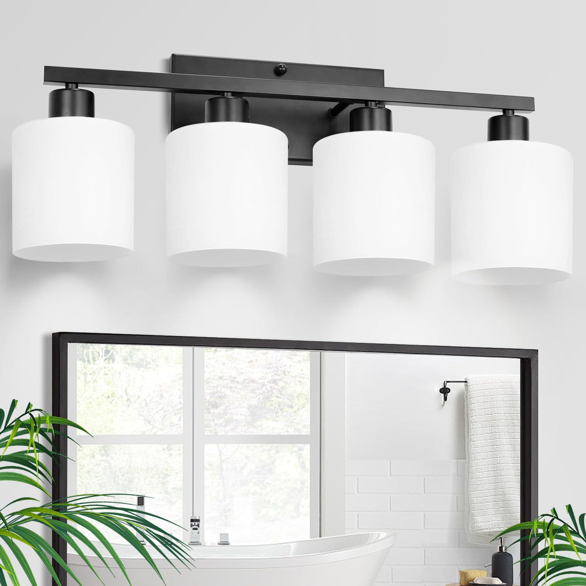 CANMEIJIA 2-Light Bathroom Vanity Light Fixtures, Brushed Nickel