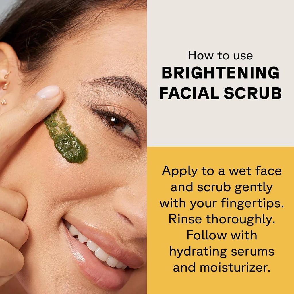 Acure Brightening Facial Scrub - Exfoliating Face Wash - 4 fl oz (2 Pack)