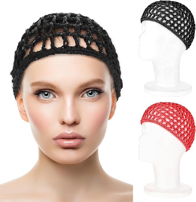 Wig Cap Thick Long Hair Caps Adjustable Net Mesh Braided Weaving Making Crochet Sew Weave Fishnet Grip Headband