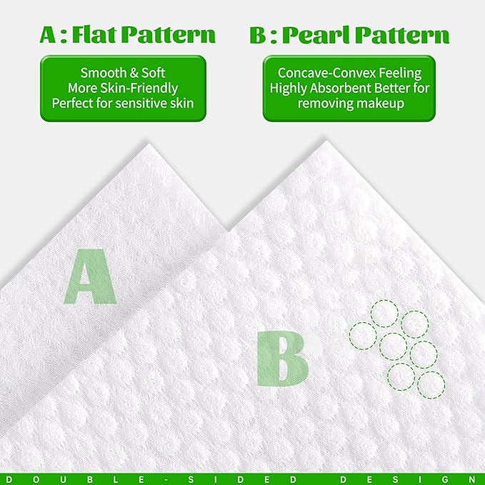 Disposable Face Towels 100 Count, Biodegradable Facial Towels for Sensitive Skin, Ultra Soft & Thick Face Cloth, Lint- free Dry Wipes for Makeup Remover, Skincare and Cleansing (4 Pack)