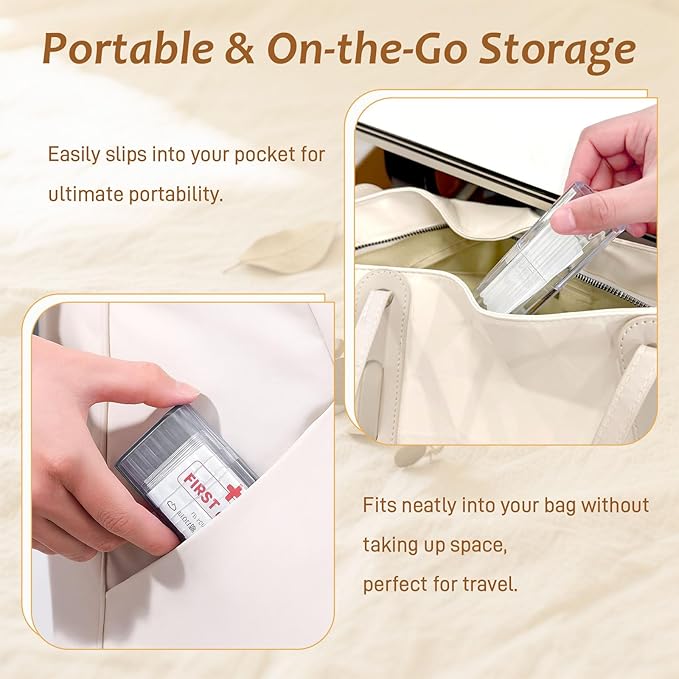 Ceemiaa 7 Pcs Travel Cotton Swab Holders – Mini Dustproof Swab Cases for Makeup, Cotton Balls, Floss, Hair Ties & Small Cosmetic Storage