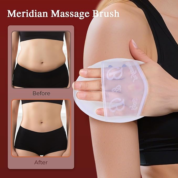 Meridian Brush, Wood Therapy Massage Tools with Essential Oil