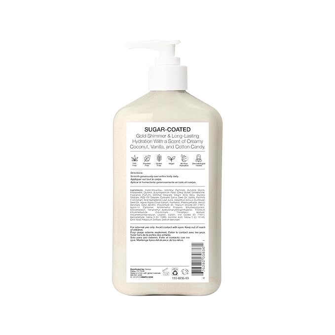 Hempz Cotton Candy Scented Body Lotion " Spun Sugar & Vanilla Bean, Hydrating Shimmer Moisturizer for Dry Skin, Body & Hands, 17 fl oz