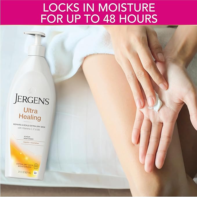 Jergens Ultra Healing Body Lotion, Moisturizer for Dry Skin, 21 fl oz, 3pk