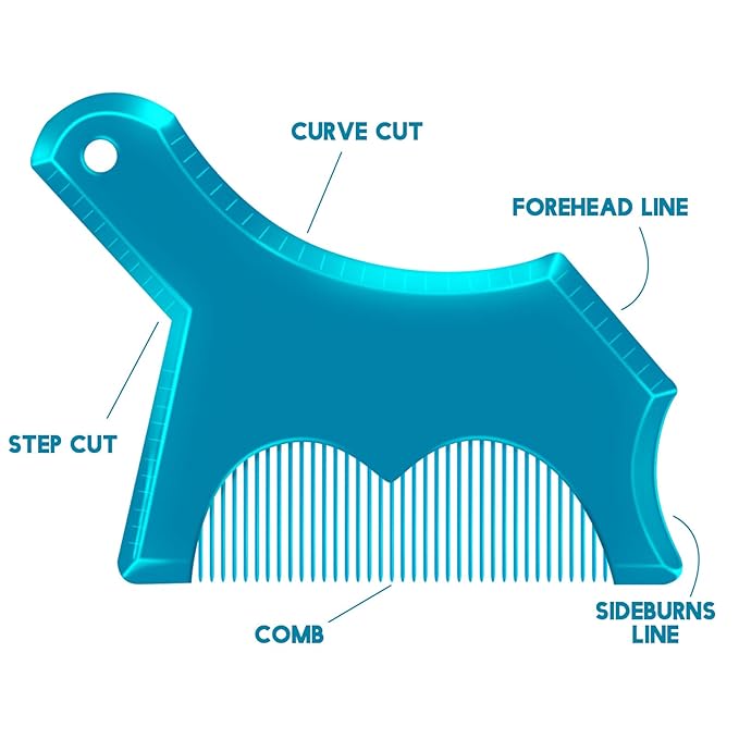 Beard Shaping Tool Trimmers for Men, Kucheed Beard Shaper with Inbuilt Comb Cool Care Black Transparent, Beard & Mustache Trimmers Cut Buddy Beard Lineup Tool Styling Template Comb barber Accessories