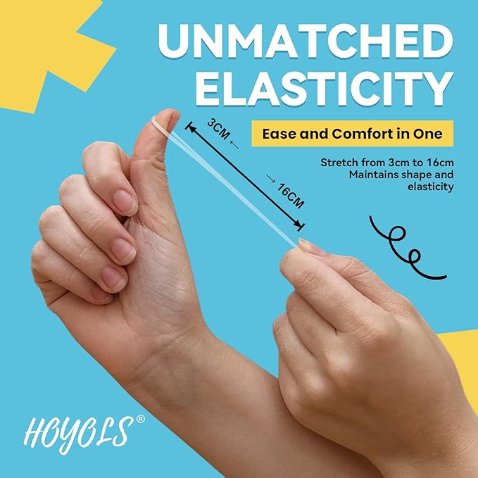 HOYOLS Clear Hair Ties, 1500pcs Mini Clear Elastic Hair Bands for Girls Women, Small Rubber Bands for Ponytails Braids Hairstyles, No Damage Hair Elastics, 1 Inch TPU