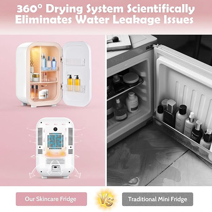 Kikihuose 22L Mini Skincare Fridge, Beauty Fridge for Cosmetic Storage, 44°F Intelligent Temperature Control, Personal Small Makeup Refrigerator for Bedroom, Dorm
